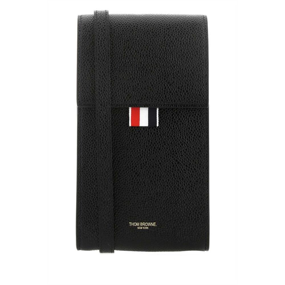 Thom Browne Men Black Leather Phone Holder